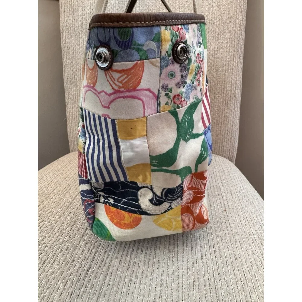Coach Hampton Weekend Tote Bag Patchwork Handbag Purse Satchel Y2K - Picture 14 of 16